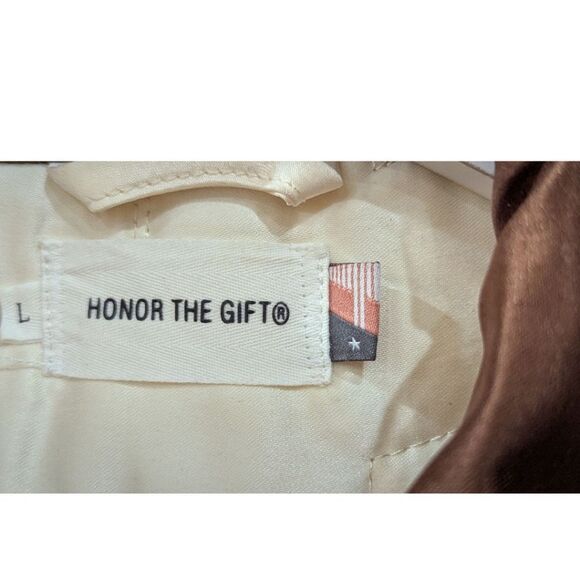 Honor The Gift Inner City Cream Bomber Jacket Men's Large - Picture 8 of 13